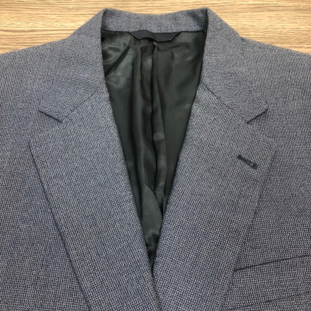 Burberry Blue Check Blazer 46L Long